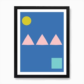Minimalist Shapes In Blue 1 Art Print