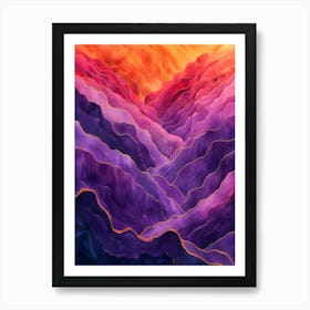 Abstract Mountain Landscape Art Print