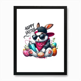 Easter bunny hip hop.kids rooms.nursery rooms.gifts for kids.11 Art Print