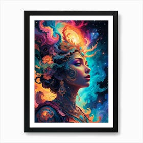 Psychedelic Woman Art Print