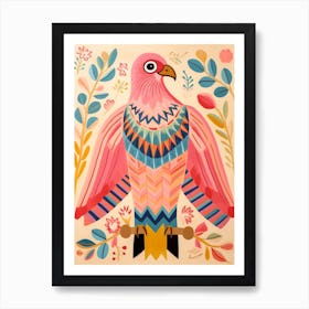 Pink Scandi Golden Eagle 1 Art Print