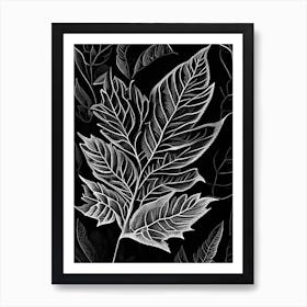 Myrtle Leaf Linocut 2 Art Print