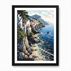 Of A Village On The Coast Art Print