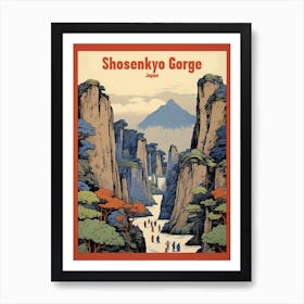 Shosenkyo Gorge, Japan Vintage Travel Art 4 Poster Art Print