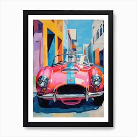 Shelby Cobra Vintage Car Matisse Style Drawing Colourful 1 Art Print