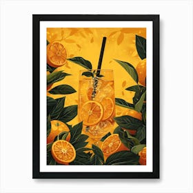 Oranges Cocktail Art Print