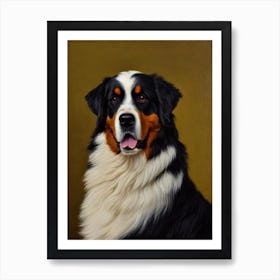 Bernese Mountain Dog Renaissance Portrait Oil Painting Art Print