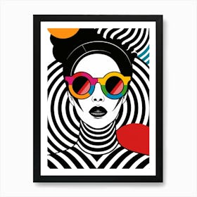 Rainbow Woman With Sunglasses Art Print