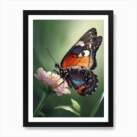 Butterfly On A Flower Art Print