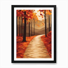 Autumn Path In The Woods VECTOR ART Art Print