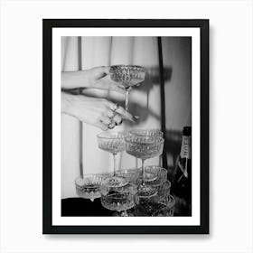 Vintage Champagne Glasses Art Print