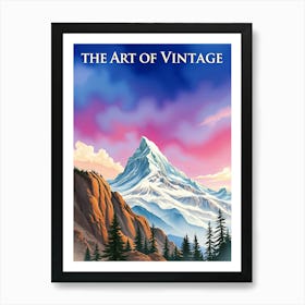 Vintage Mountain Art Print