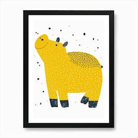 Yellow Hippo 1 Art Print