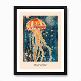 Jellyfish Vintage Collage Art Print