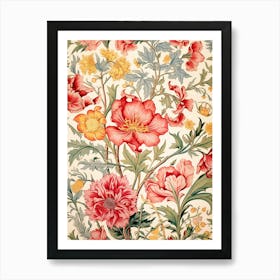 Floral Wallpaper 201 Art Print