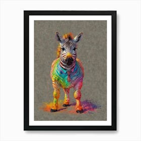 Rainbow Zebra 3 Art Print