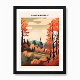 Bavarian Forest Midcentury Travel Poster Art Print