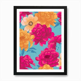 Floral Hand Drawn Pattern Art Print