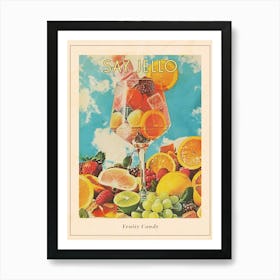 Fruity Jelly Candy Retro Collage 3 Poster Art Print