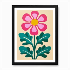 Cut Out Style Flower Art Flax Flower 4 Art Print