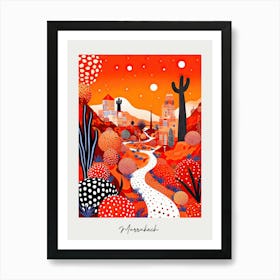 Poster Of Marrakech, Illustration In The Style Of Pop Art 4 Art Print