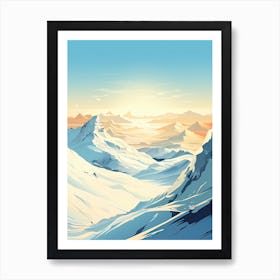 Val Thorens   France, Ski Resort Illustration 3 Simple Style Art Print