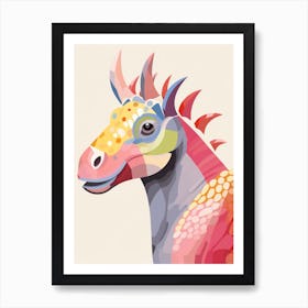 Colourful Dinosaur Parasaurolophus 2 Art Print