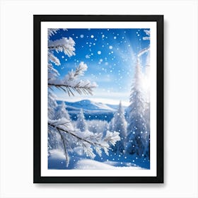 Crystal Snowfall Fresh Holiday Frost Icy Snowflake Texture Beautiful Light Season Hoar Fr (23) Art Print