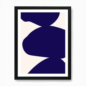 Abstract Bauhaus Shapes 2 Navy Art Print