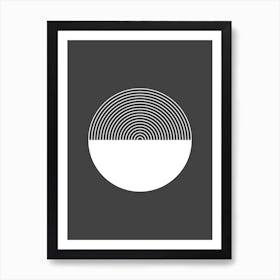 Abstract Infinite Circle Grey Art Print