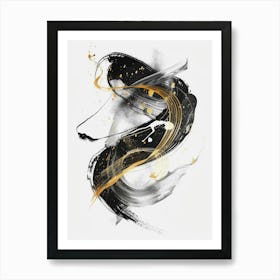 Gold And Black Abstract Painting 51 Art Print