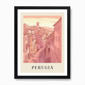 Perugia Vintage Pink Italy Poster Art Print