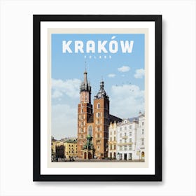 Krakow Poland Travel Poster Art Print