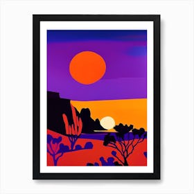 Block Colour Desert Sunrise Art Print