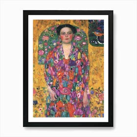 Woman In A Colorful Dress Art Print