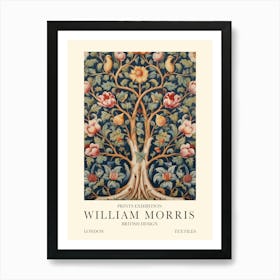 William Morris London Exhibition Poster Tree Of Life Blue Art Print