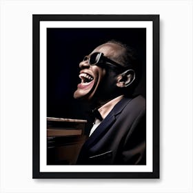 Color Photograph Of Ray Charles Art Print