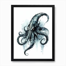 Kraken Watercolor Painting (10) Art Print