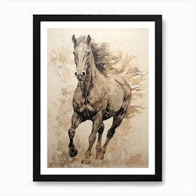 A Horse Painting In The Style Of Stenciling 4 Art Print