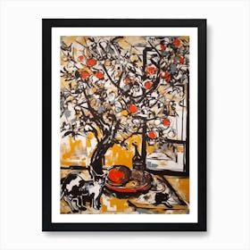 Magnolia With A Cat 4 Abstract Expressionism  Art Print