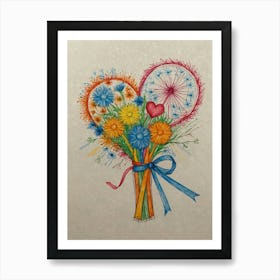 Dandelion Bouquet Art Print