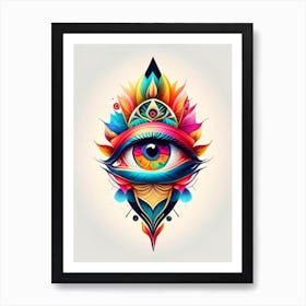 Collage Of Vision, Symbol, Third Eye Tattoo 1 Art Print