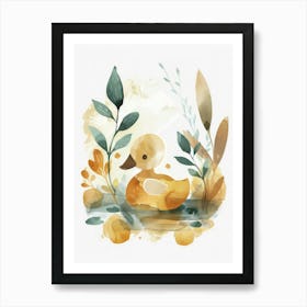 Charming Nursery Kids Animals Duckling 3 Art Print