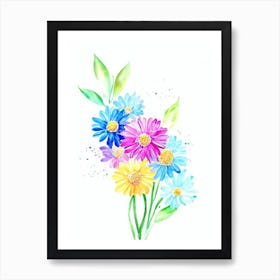 Daisies 2 Watercolour Flower Art Print