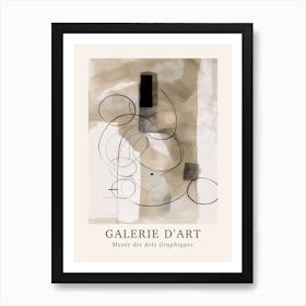 Galerie D'Art Abstract Black And White Lines 2 Art Print