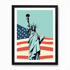 United States Of America Travel Illustration Art Print