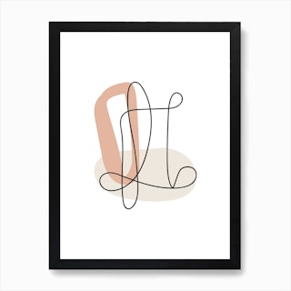 Abstract Lines Neutral Shapes 2 Art Print