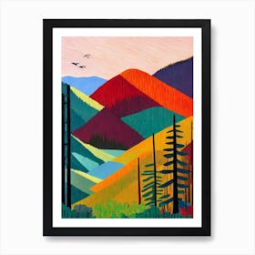 Muir Woods National Park United States Of America Abstract Colourful Art Print