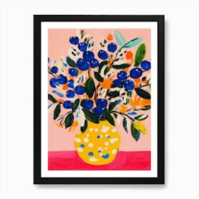 Blue Berries Bouquet Art Print