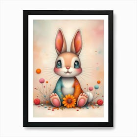 Pippa Fluffernutter The Cutest Bunny: A Colorful Artwork For Kids Art Print